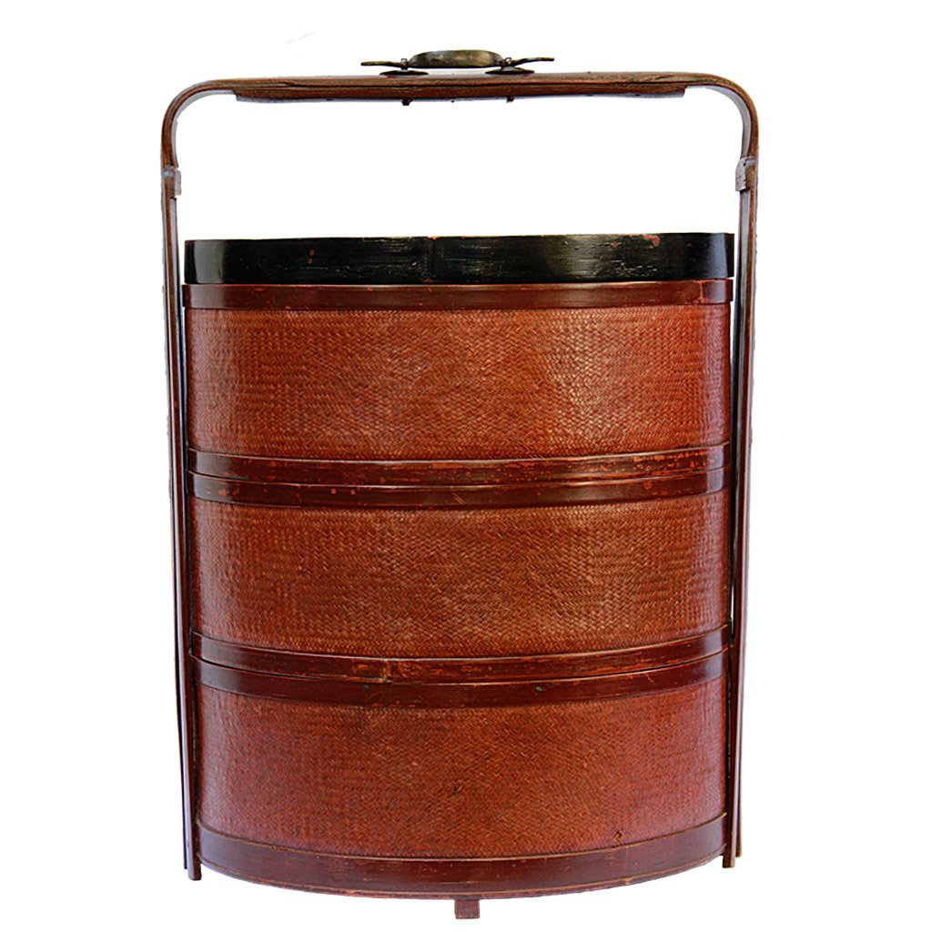 PAQ007482-01 Chinese Bamboo and Rattan Tiered Wedding Basket - Image 1
