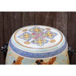 Pair of Chinese Ceramic Stools with Lion Handles Decorated with Deer - Image 6