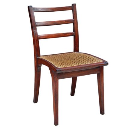 Colonial Burmese Teak and Rattan Dining Chairs