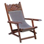 Rare Pair of Children's Burmese Colonial Art-Deco Deck Chairs