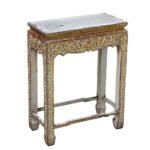 Thai Teak Medium Altar Table with Original Paint Remnants