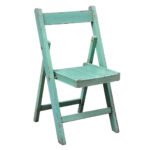 Thai Original Green Painted Teak Folding Chairs