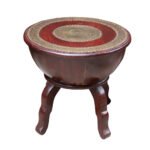Indian Wood and Brass Stool/Side-table