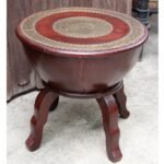 Indian Hard Wood and Brass Stool/Side-table - Image 3
