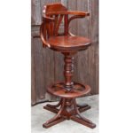 Colonial Reproduction Teak Swivel Stool - Image 3