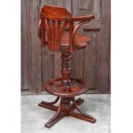 Colonial Reproduction Teak Swivel Stool - Image 5
