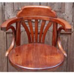 Colonial Reproduction Teak Swivel Stool - Image 6
